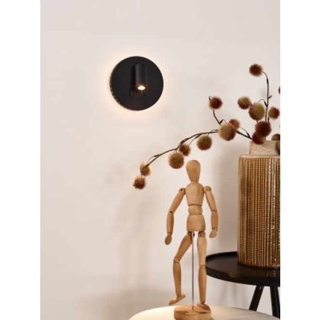Lucide Bentjer - Wandlamp Ø 14 cm LED 3000K Zwart