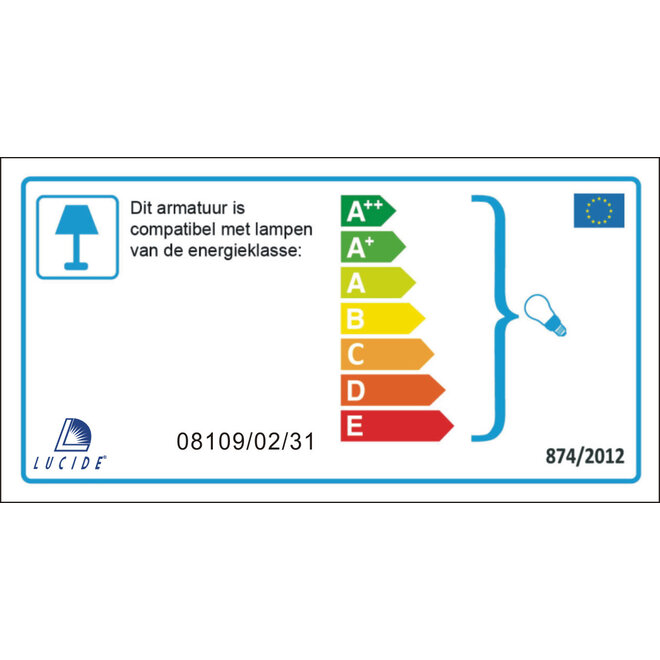Lucide Lex - Plafonnière Ø 33 cm 2xE27 Wit