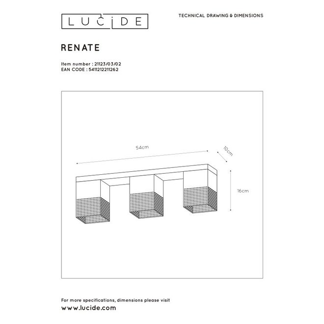 Lucide Renate - Plafonnière 3xE27 Zwart