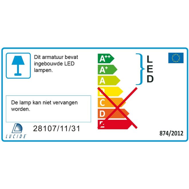 Lucide Brice-led - Plafonnière LED Dimb. 1x8W 3000K IP40 Wit