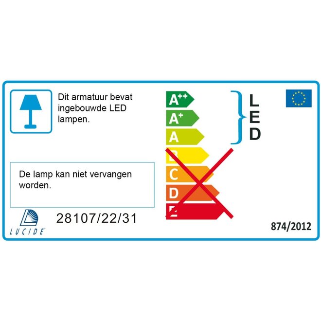 Lucide Brice-led - Plafonnière LED Dimb. 1x22W 3000K IP40 Wit