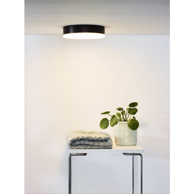 Lucide Ceres-led - Plafonnière Badkamer Ø 21,5 cm LED Dimb. 1x30W 3000K IP44 Zwart