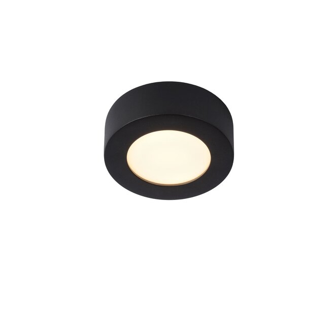 Lucide Brice-led - Plafonnière Badkamer Ø 11,7 cm LED Dimb. 1x8W 3000K IP44 Zwart