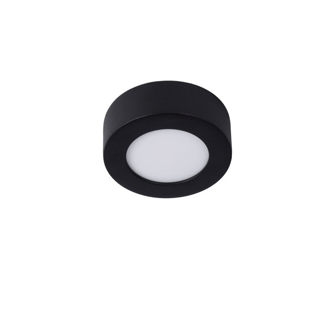 Lucide Brice-led - Plafonnière Badkamer Ø 11,7 cm LED Dimb. 1x8W 3000K IP44 Zwart