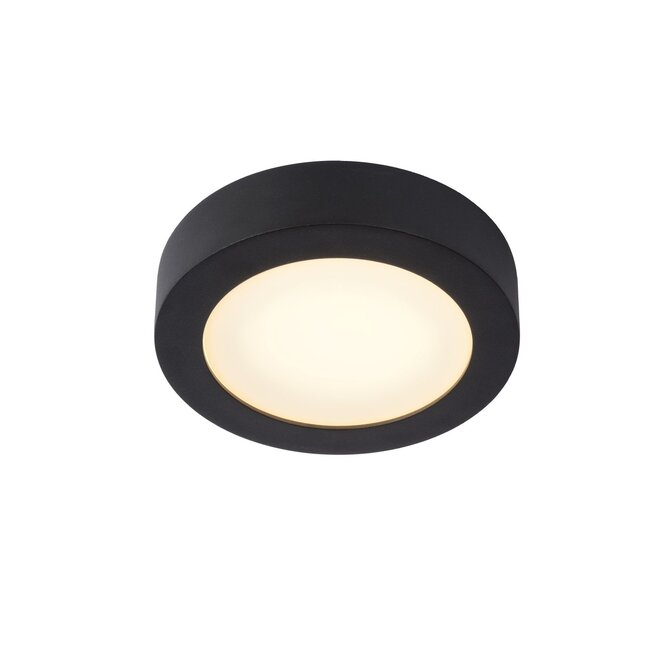 Lucide Brice-led - Plafonnière Badkamer Ø 18 cm LED Dimb. 1x11W 3000K IP44 Zwart