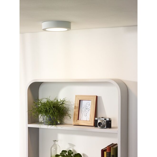 Lucide Brice-led - Plafonnière Badkamer Ø 18 cm LED Dimb. 1x11W 3000K IP44 Wit