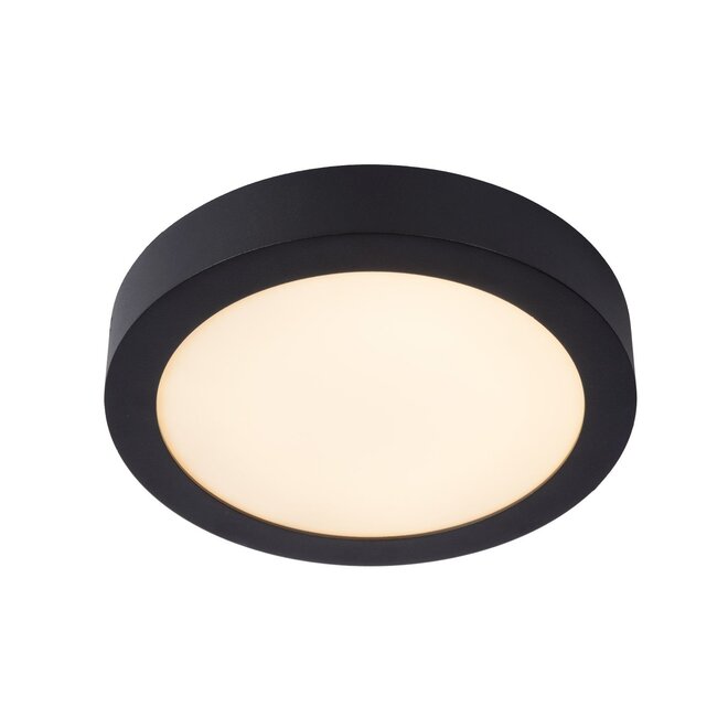 Lucide Brice-led - Plafonnière Badkamer Ø 24 cm LED Dimb. 1x15W 3000K IP44 Zwart