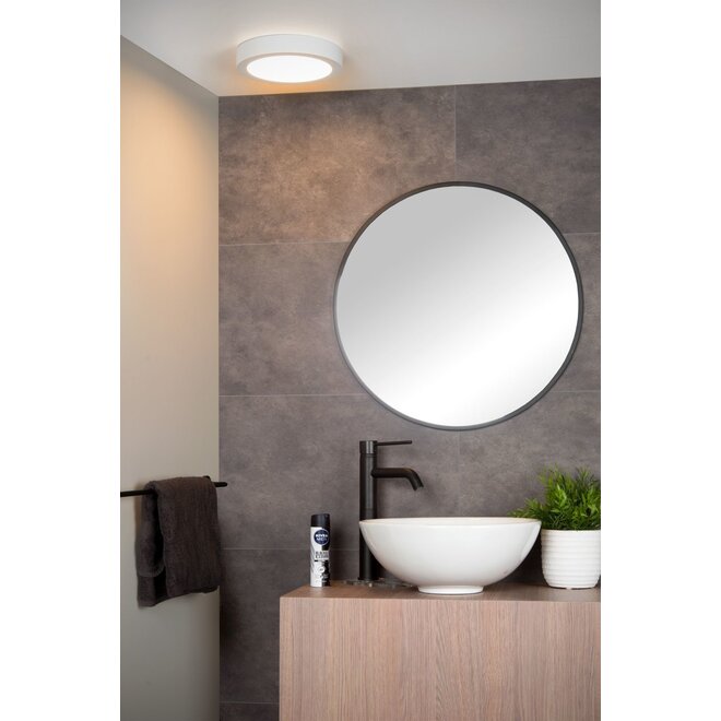 Lucide Brice-led - Plafonnière Badkamer Ø 24 cm LED Dimb. 1x15W 3000K IP44 Wit