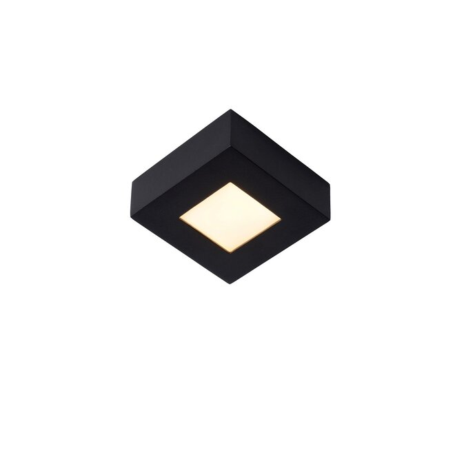 Lucide Brice-led - Plafonnière Badkamer LED Dimb. 1x8W 3000K IP44 Zwart