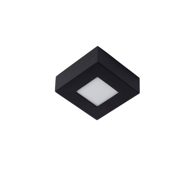 Lucide Brice-led - Plafonnière Badkamer LED Dimb. 1x8W 3000K IP44 Zwart