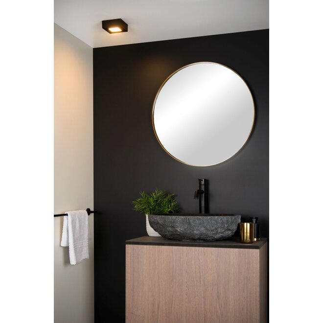 Lucide Brice-led - Plafonnière Badkamer LED Dimb. 1x8W 3000K IP44 Zwart