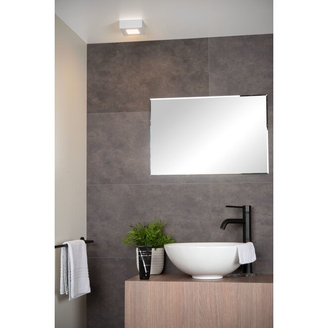Lucide Brice-led - Plafonnière Badkamer LED Dimb. 1x8W 3000K IP44 Wit
