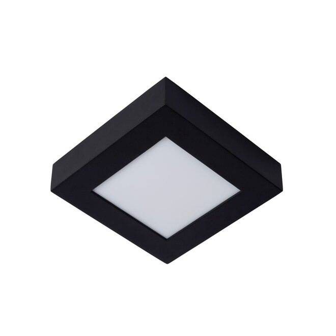 Lucide Brice-led - Plafonnière Badkamer LED Dimb. 1x15W 3000K IP44 Zwart