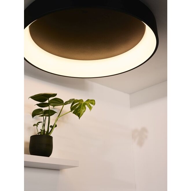 Lucide Talowe Led - Plafonnière Ø 80 cm LED Dimb. 1x80W 3000K Zwart