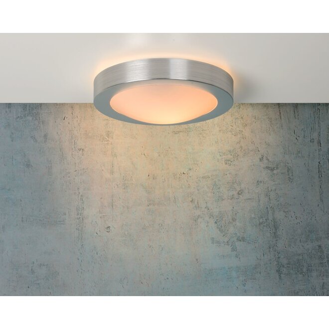 Lucide Fresh - Plafonnière Badkamer Ø 27 cm 1xE27 IP44 Mat chroom