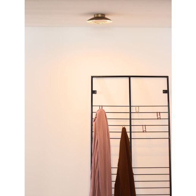 Lucide Foskal - Plafonnière Ø 21,5 cm LED 1x6W 2700K Mat Goud / Messing
