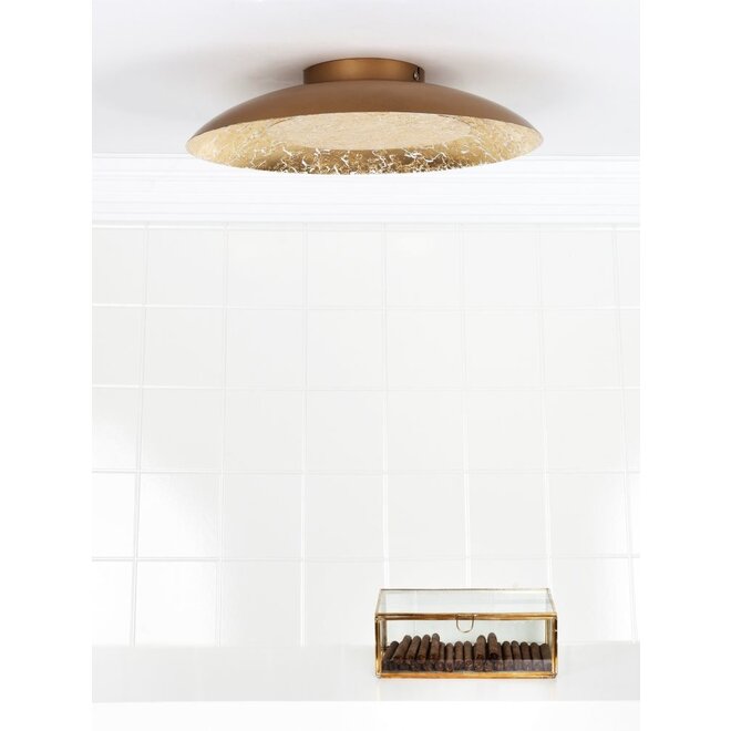 Lucide Foskal - Plafonnière Ø 34,5 cm LED 1x12W 2700K Mat Goud / Messing