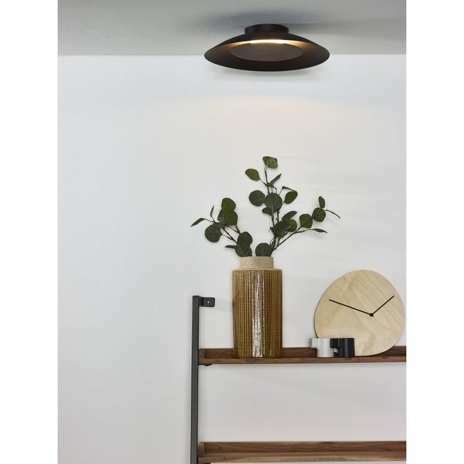 Lucide Foskal - Plafonnière Ø 34,5 cm LED 1x12W 2700K Zwart