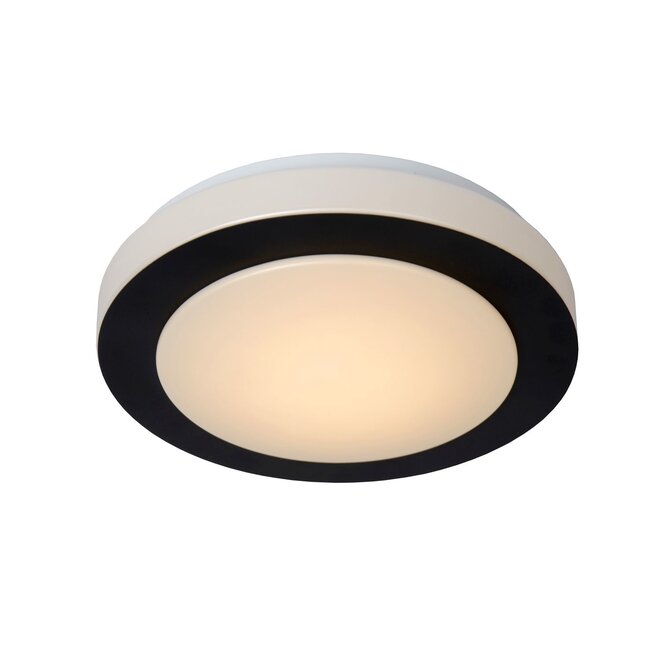 Lucide Dimy - Plafonnière Badkamer Ø 28,6 cm LED Dimb. 1x12W 3000K IP21 Zwart