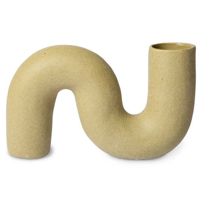 HK Objects: Ceramic Twisted Vase Matt Olive