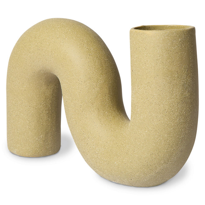 HK Objects: Ceramic Twisted Vase Matt Olive