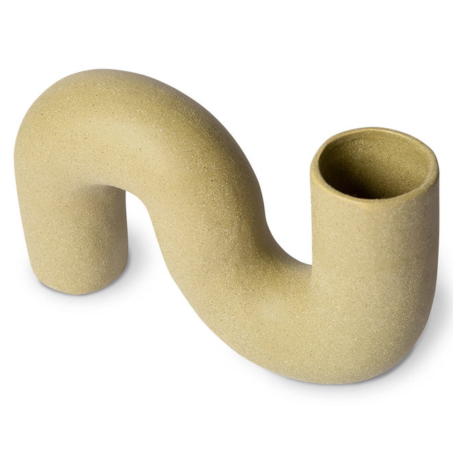 HK Objects: Ceramic Twisted Vase Matt Olive