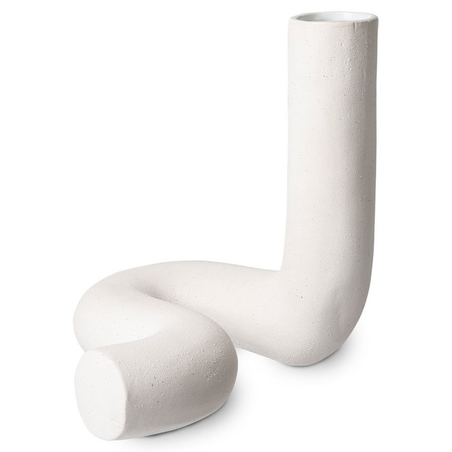 HK Objects: Ceramic Twisted Vase Matt White