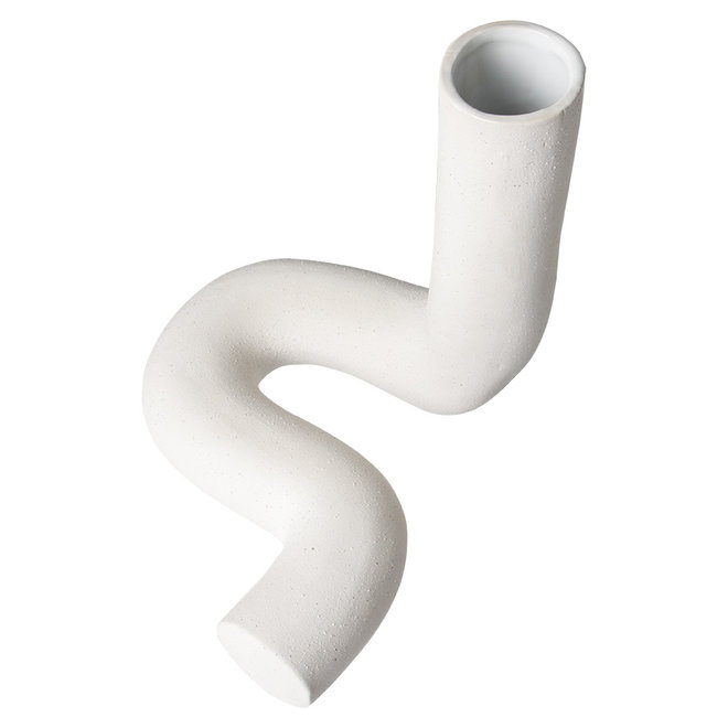 HK Objects: Ceramic Twisted Vase Matt White