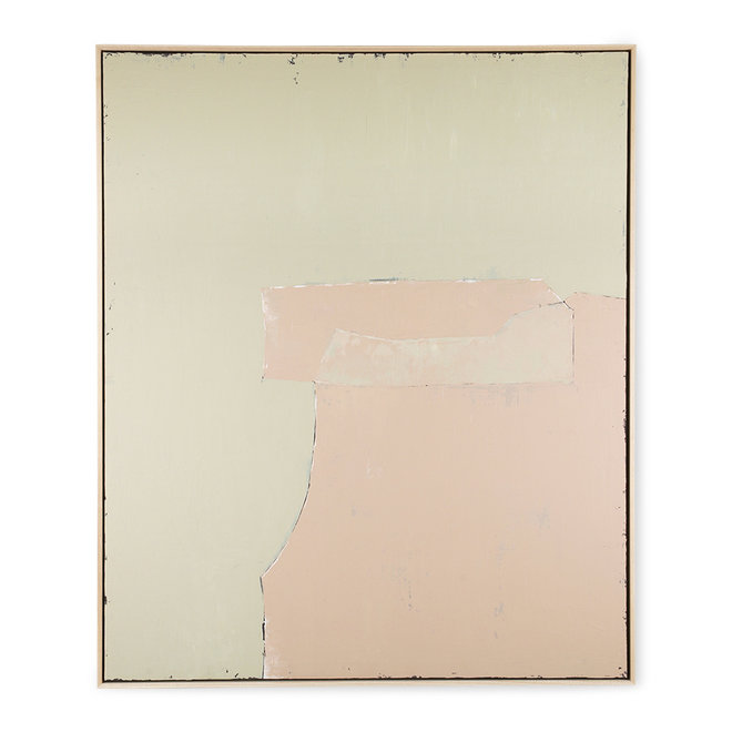 Abstract schilderij olive / nude 100x120cm
