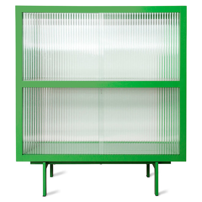 Kast met geribbelde glas, Fern Green