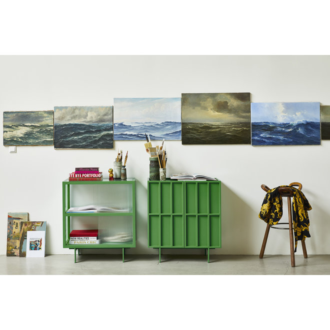 Kast met geribbelde glas, Fern Green