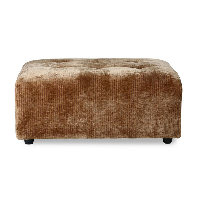 Vint Couch: Element Hocker, Corduroy Fluweel, oud goud