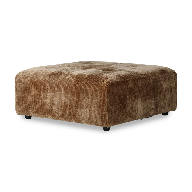 Vint Couch: Element Hocker, Corduroy Fluweel, oud goud