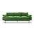 Retro sofa: 3-stoelen, koninklijk fluweel, groen
