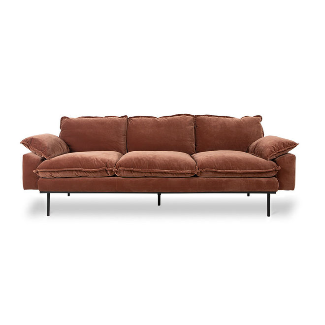 Retro Sofa: 3-zitplaatsen, Royal Fluwelen, Magnolia