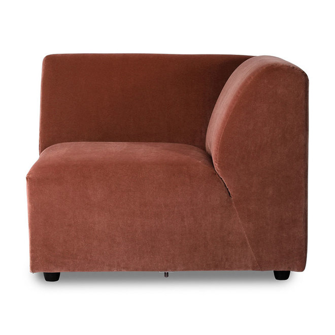 JAX COUCH: ELEMENT RECHTS EIND, KONINKLIJK VELVET, MAGNOLIA