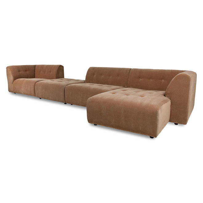 Vint Couch: Element Left 1,5-Seat, Corduroy Rib, Brown