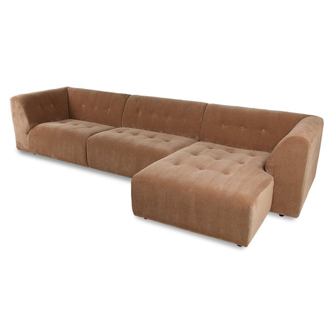 Vint Couch: Element Left 1,5-Seat, Corduroy Rib, Brown