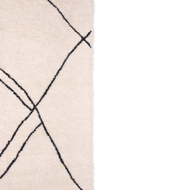 Handgeweven Zigzag Rug Black / Cream (150x240)