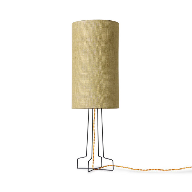 jute cilinderlamp schaduw jade groen