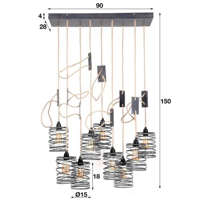 Hanglamp 9L elevate 5+4 / Grijs