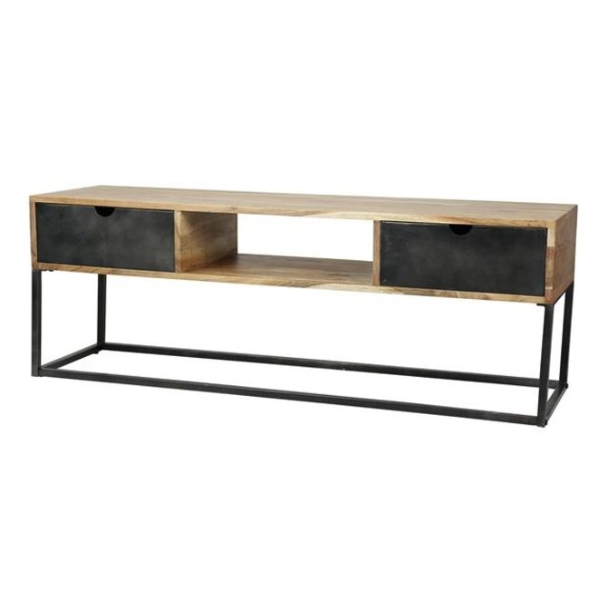 TV-meubel metal catch 2L / Massief acacia naturel