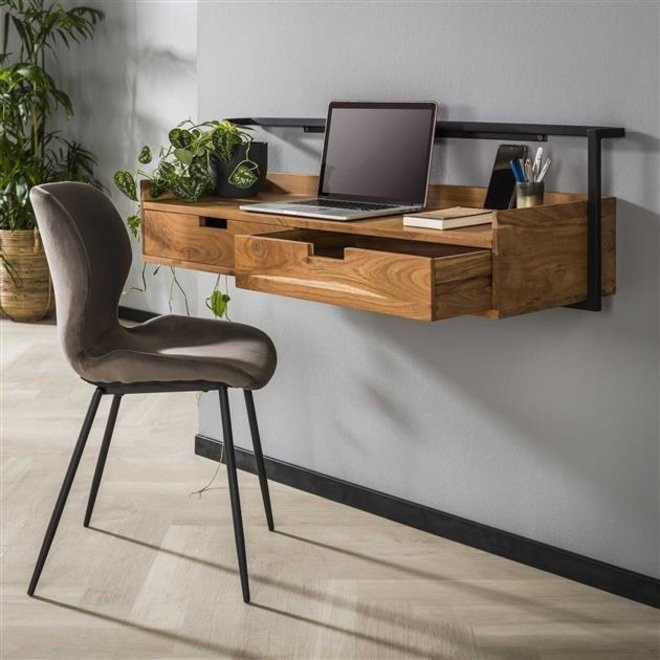 Wandbureau 2L air solid / Massief acacia naturel