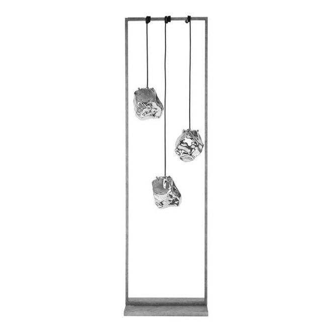 Vloerlamp 3L rock wikkel / Chromed glas