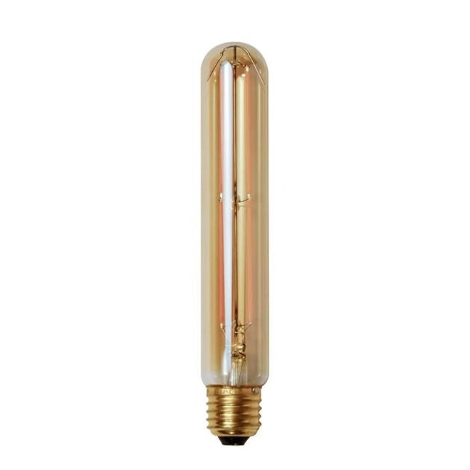 Lichtbron LED filament buis 18 5 cm - E27 4W 2100K 280lm dimbaar / Amberkleurig glas