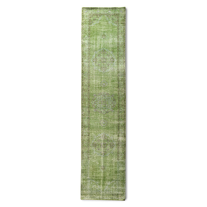 Wol Knotted Runner Green (80x350)