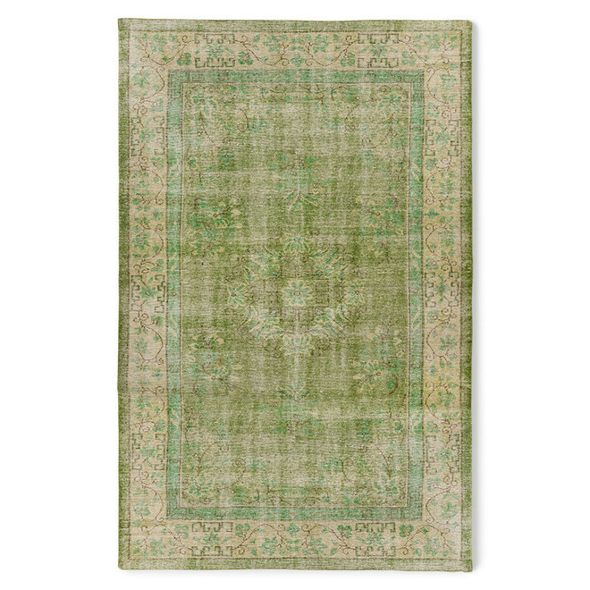 Wol geknoopte vloerkleed groen (200x300)