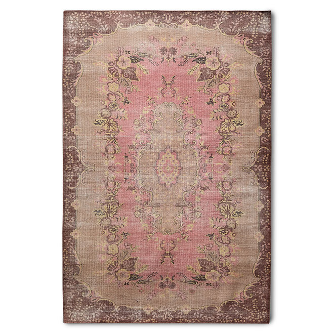 Wol Geknoopt RUG Floral Pink (200x300)