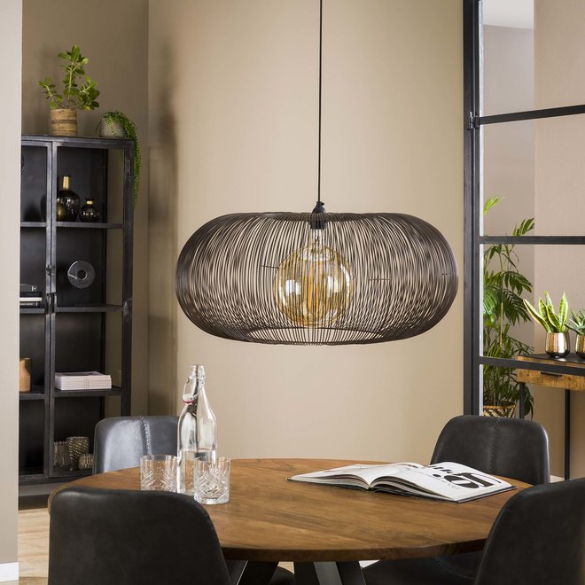 Hanglamp Ø70 copper twist / Zwart nikkel