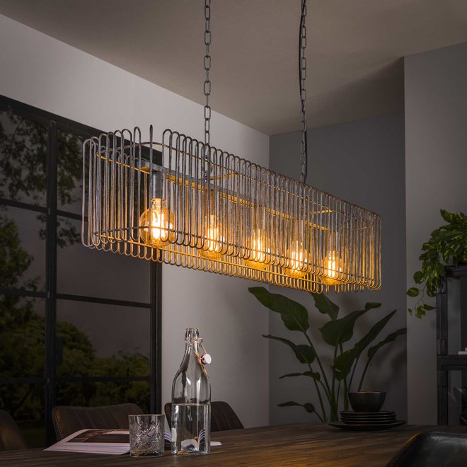 Hanglamp trax 120cm / Oud zilver